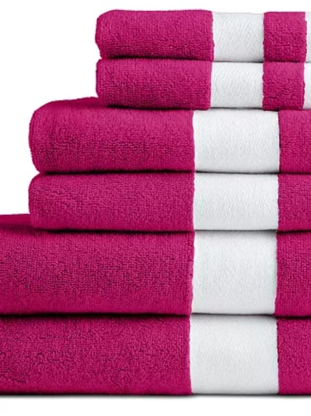 Lacoste Heritage Sport Stripe Logo Cotton 6-Pc. Bath Towel Set Pink